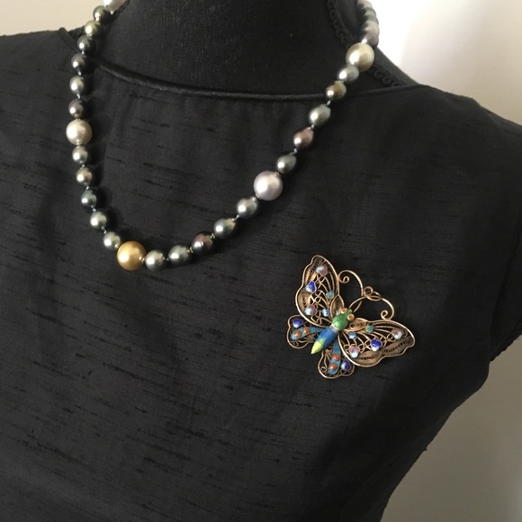 1950s Backless evening dress little black dress S - Picture 5 of 8